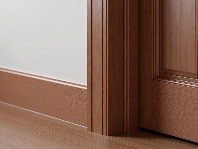 Detailed door casing and substantial baseboard