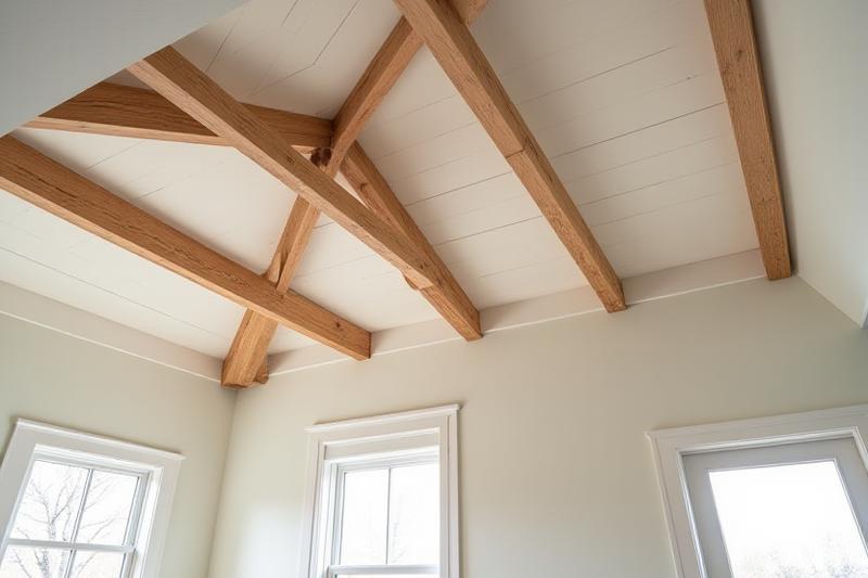 Decorative timber trusses added to an existing residential home interior